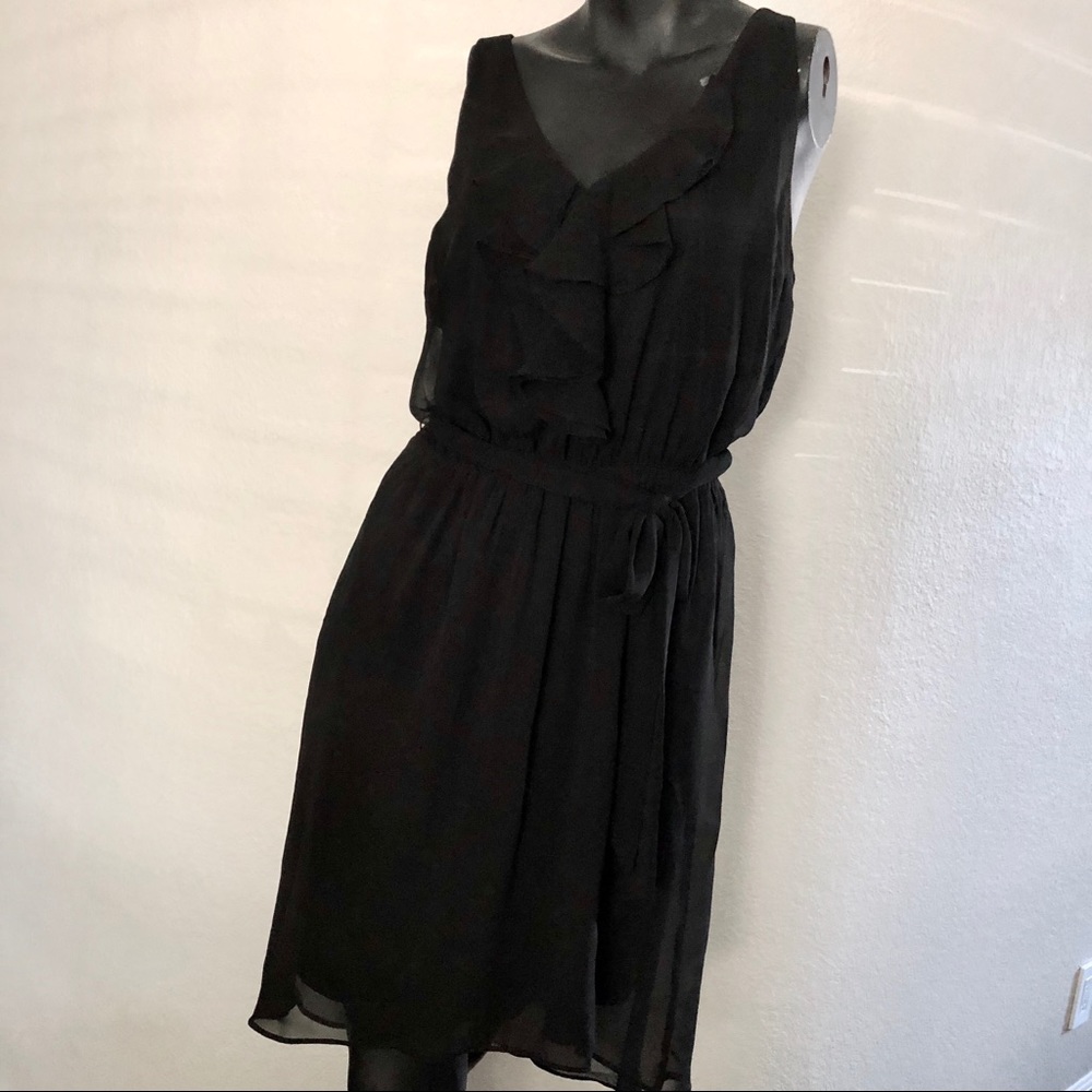 Express Ruffle V-Neck Hi Lo Dress